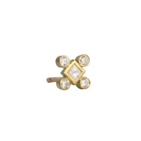 18K Gold Mix-It-Up Plus Diamond Cluster Stud