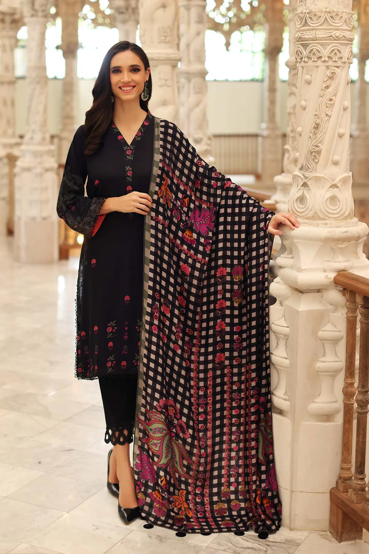 3-Pc Charizma Printed Suits With Printed Marina Shawls CPW22-01