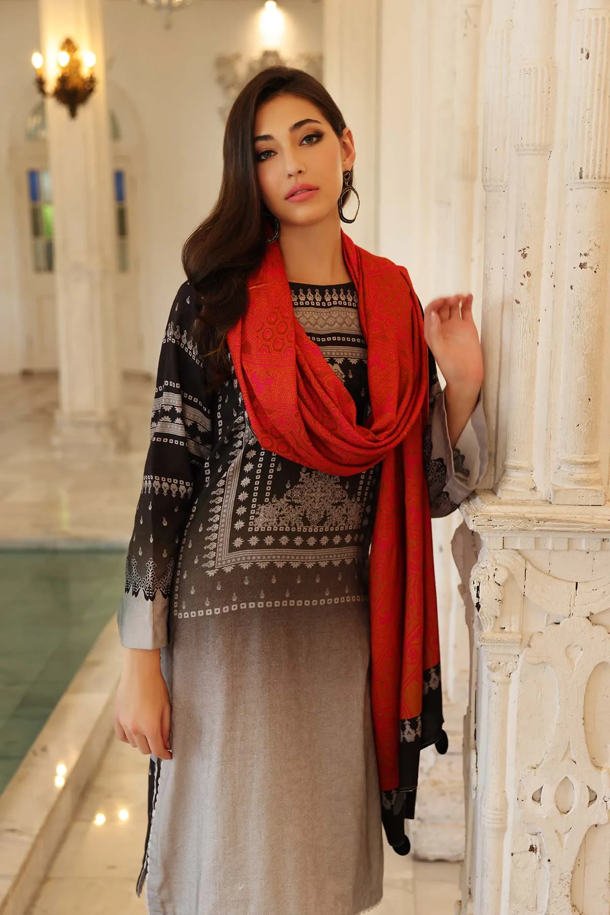 3-Pc Charizma Printed Suits With Printed Marina Shawls CPW22-04