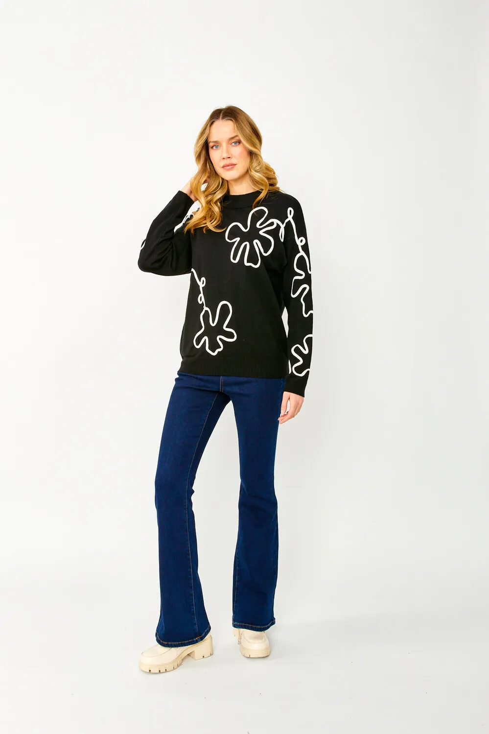 Abstract Knit Sweater Style 243449