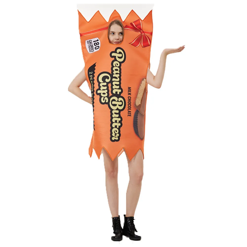 Adult Peanut Butter Chocolate Bars Cosplay Costume Funny Perfomace Costume Outfits Halloween Carnival Suit