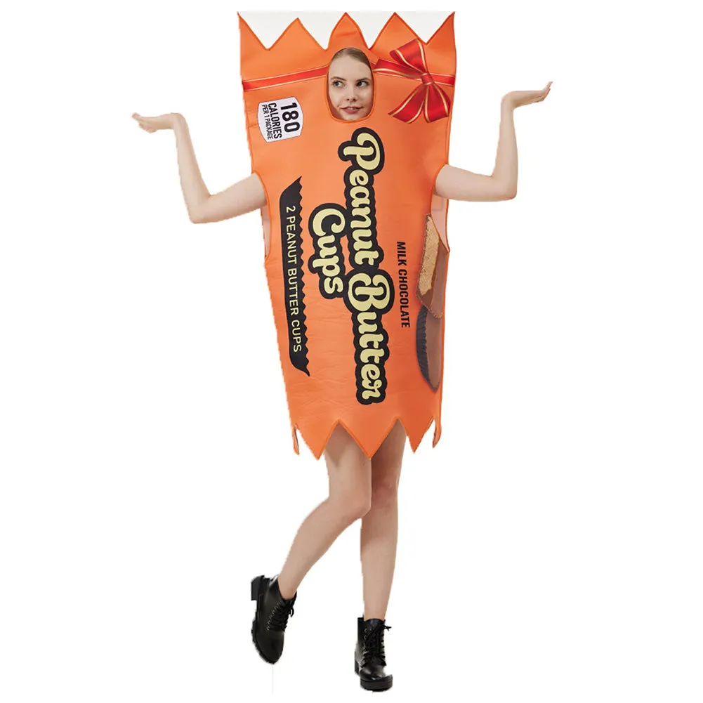 Adult Peanut Butter Chocolate Bars Cosplay Costume Funny Perfomace Costume Outfits Halloween Carnival Suit