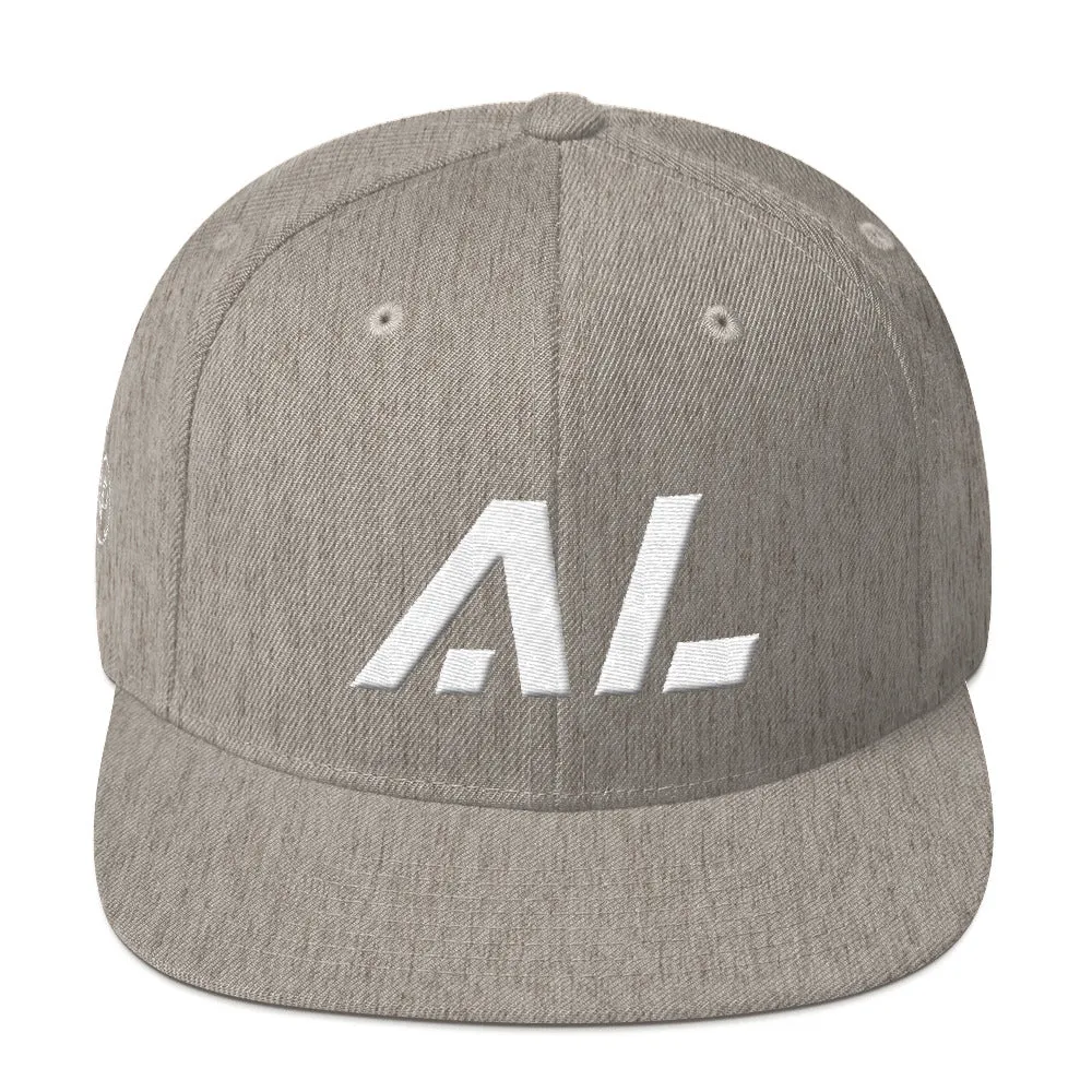 Alabama - Flat Brim Hat - White Embroidery - AL - Many Hat Color Options Available