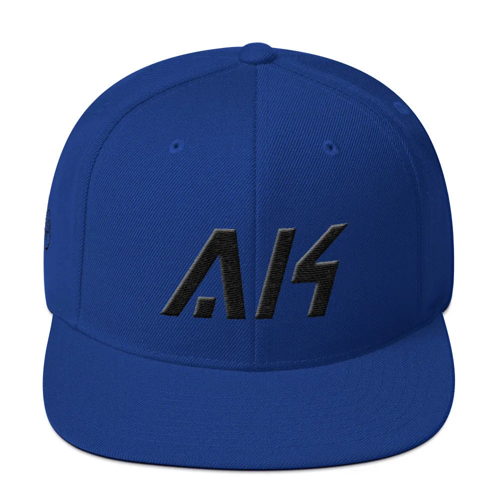 Alaska - Flat Brim Hat - Black Embroidery - AK - Many Hat Color Options Available