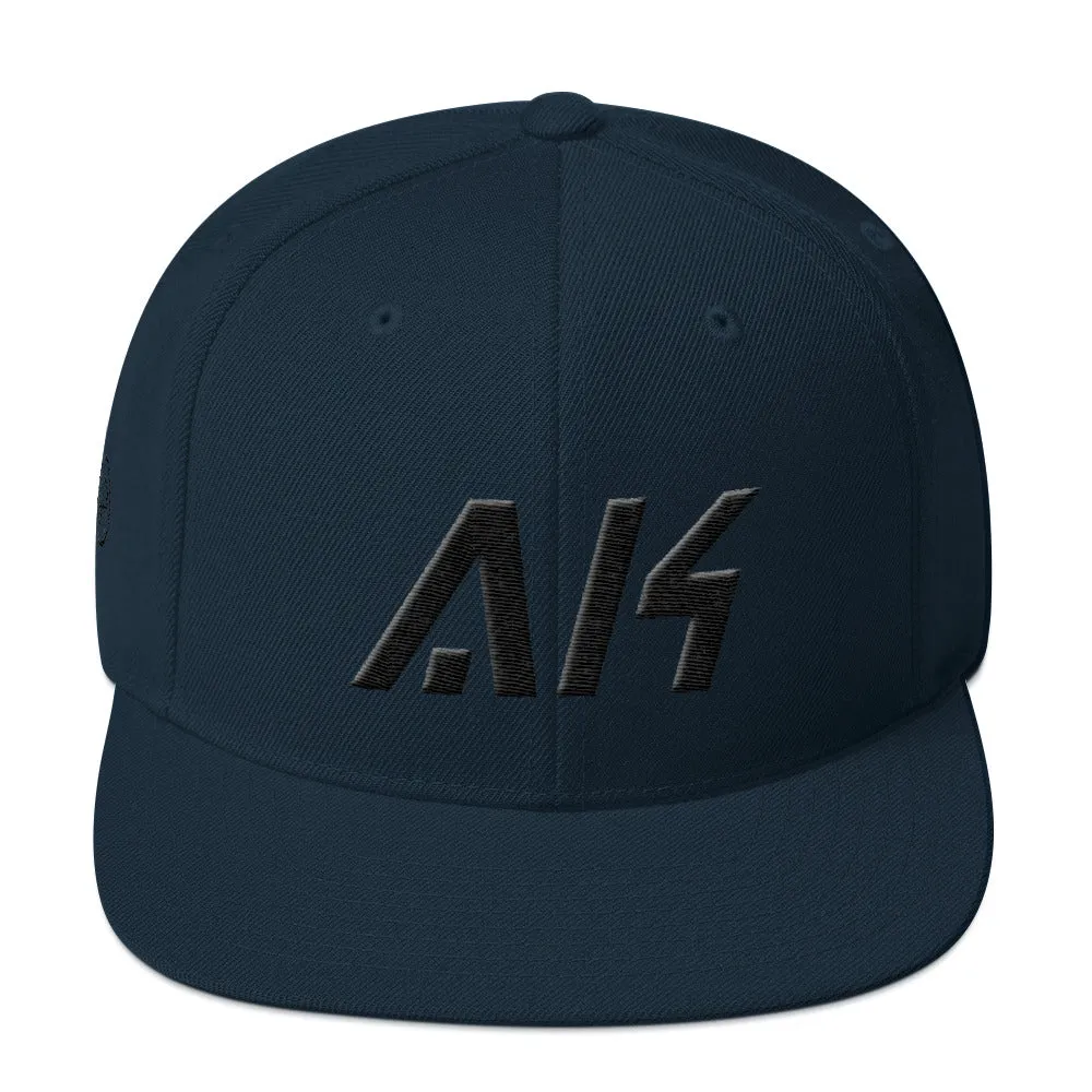 Alaska - Flat Brim Hat - Black Embroidery - AK - Many Hat Color Options Available