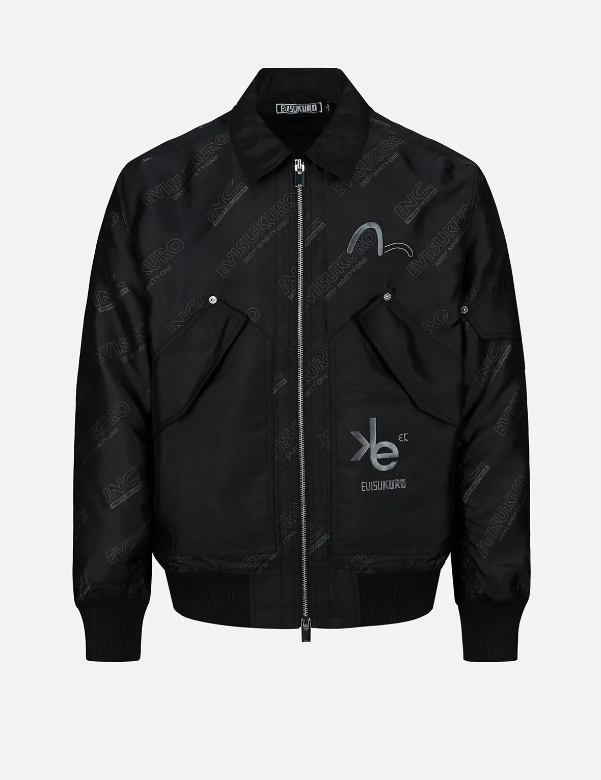 Allover Logo Print Bomber Jacket