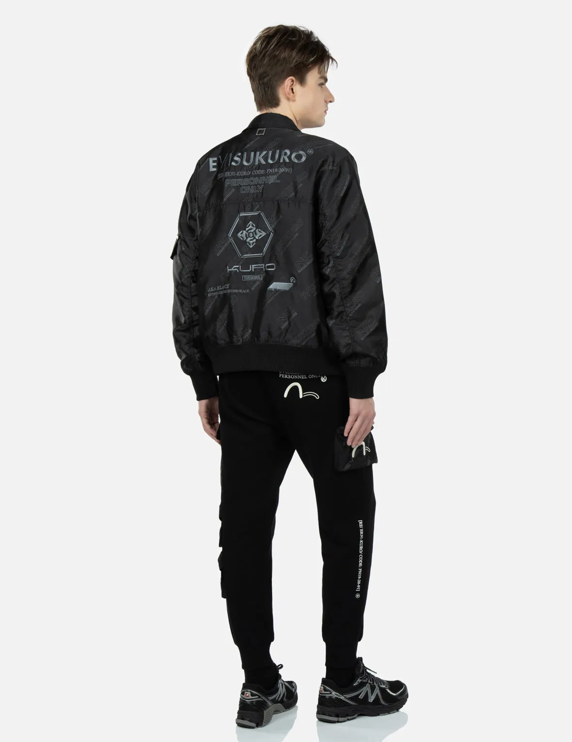 Allover Logo Print Bomber Jacket