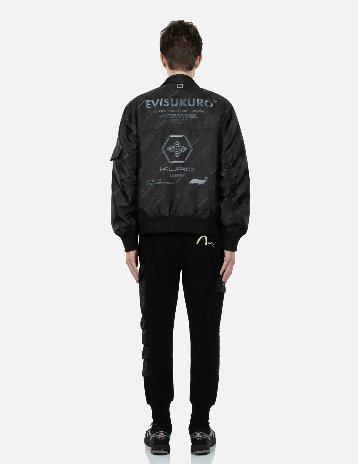 Allover Logo Print Bomber Jacket