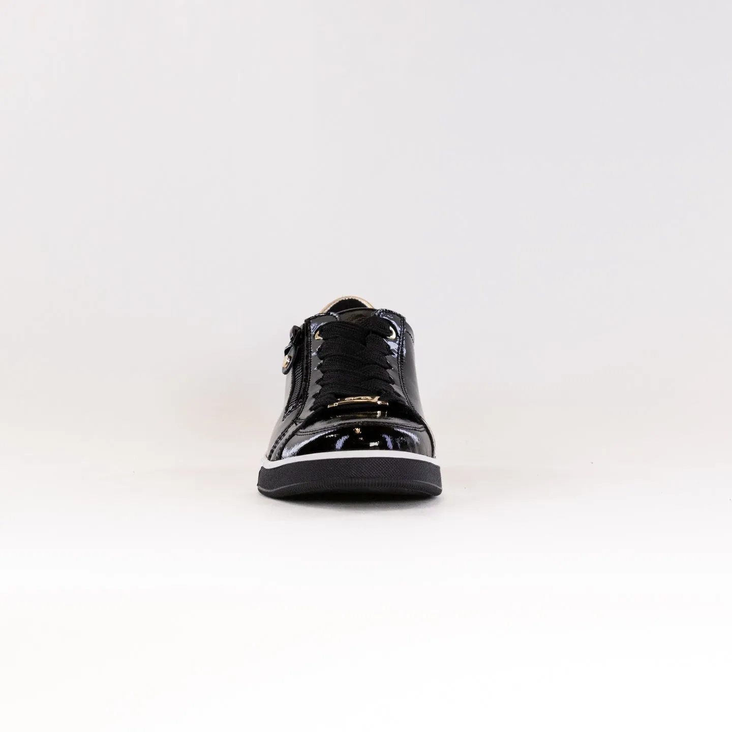 Ara Rei Low Double Zip Sneaker (Women's) - Black Patent