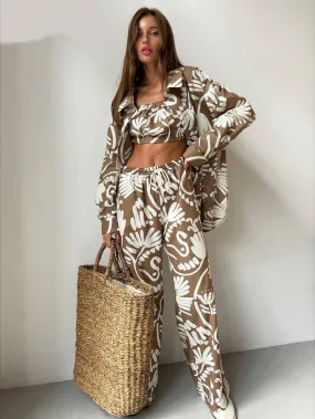 Ashore Shop Womens Loose Print 3 Piece Set Women Outfit Elegant