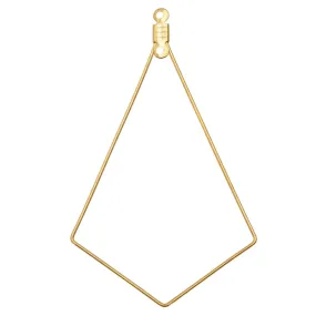 Beadable Open Wire Frame for Earrings or Pendants, Kite 56.5x34mm, Gold Tone (4 Pieces)