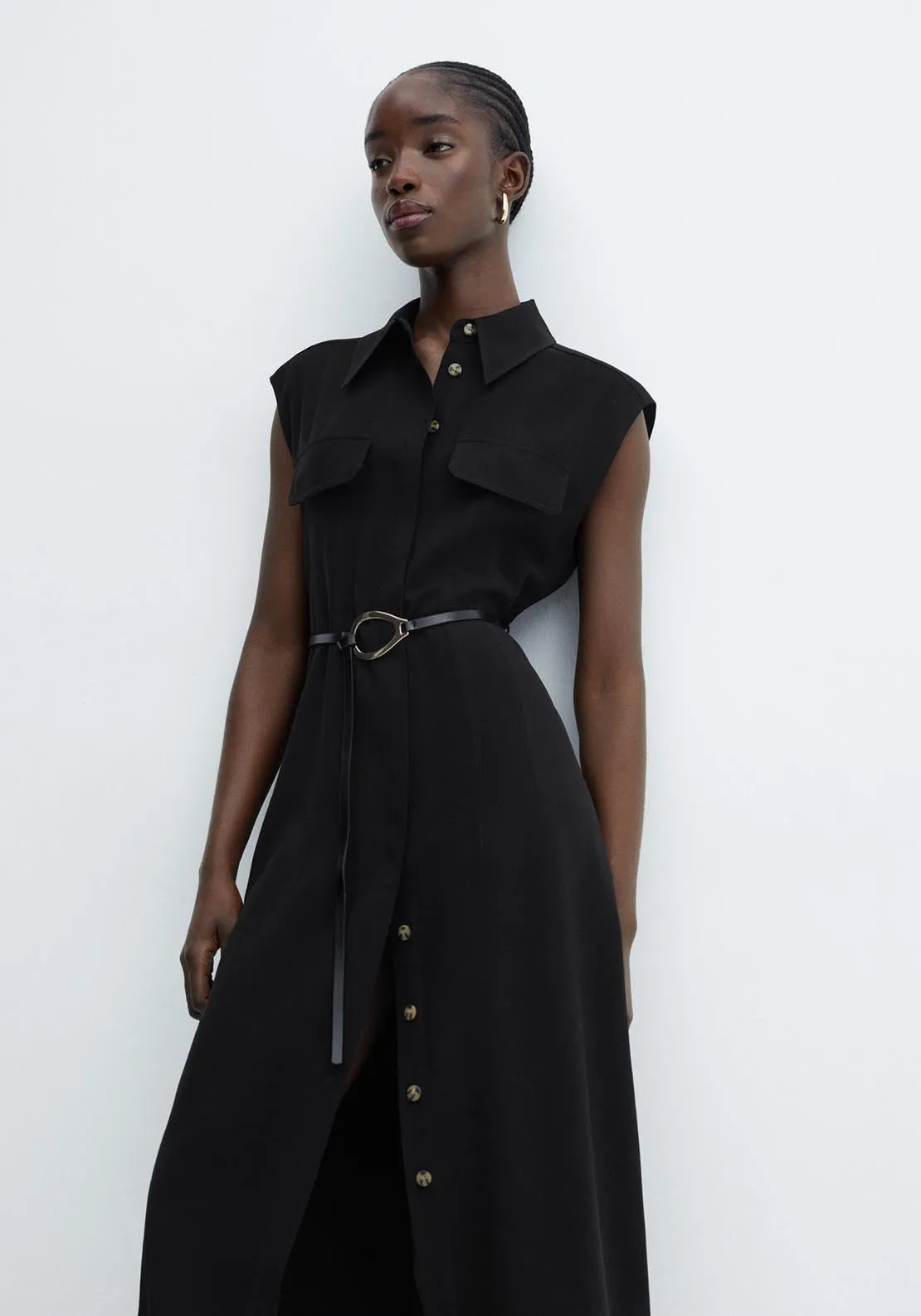 Belt shirt dress