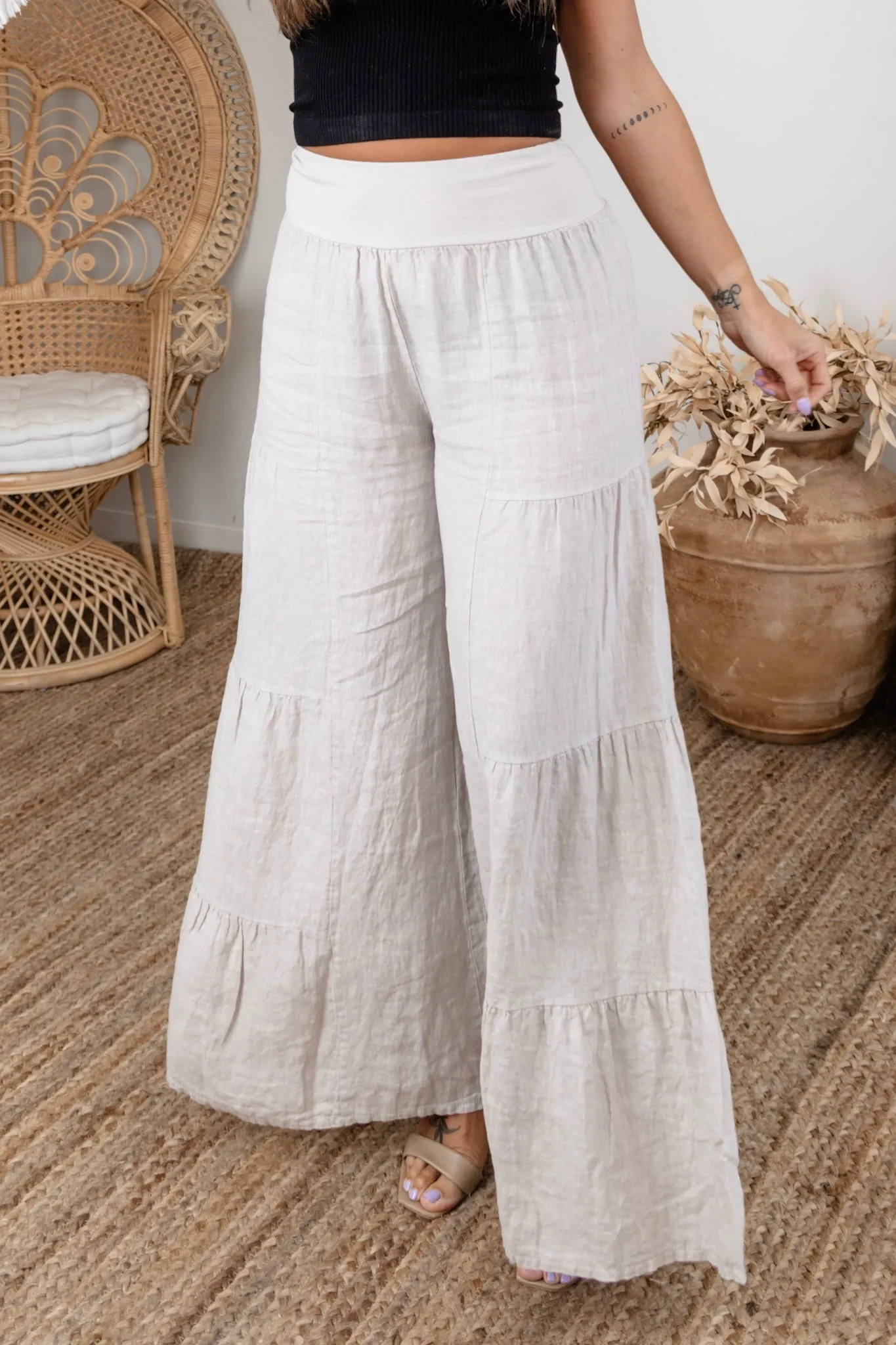 Big Deal Palazzo Pant - Beige