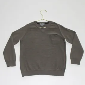 Bonpoint Mushroom Grey Wool V-Neck Jumper