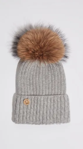 Boston Pom Pom Hat - Grey