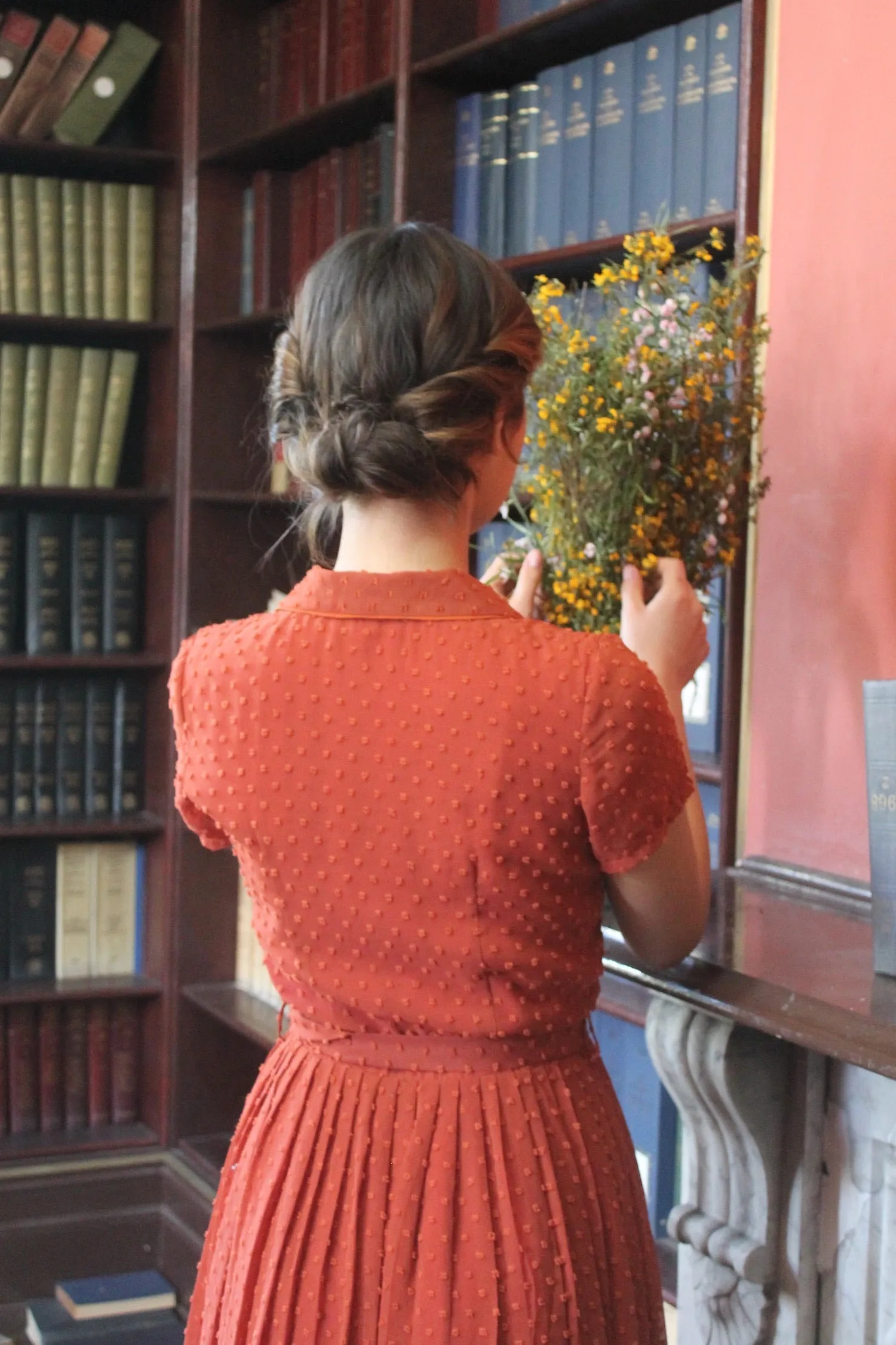 Camille Dots Orange Dress