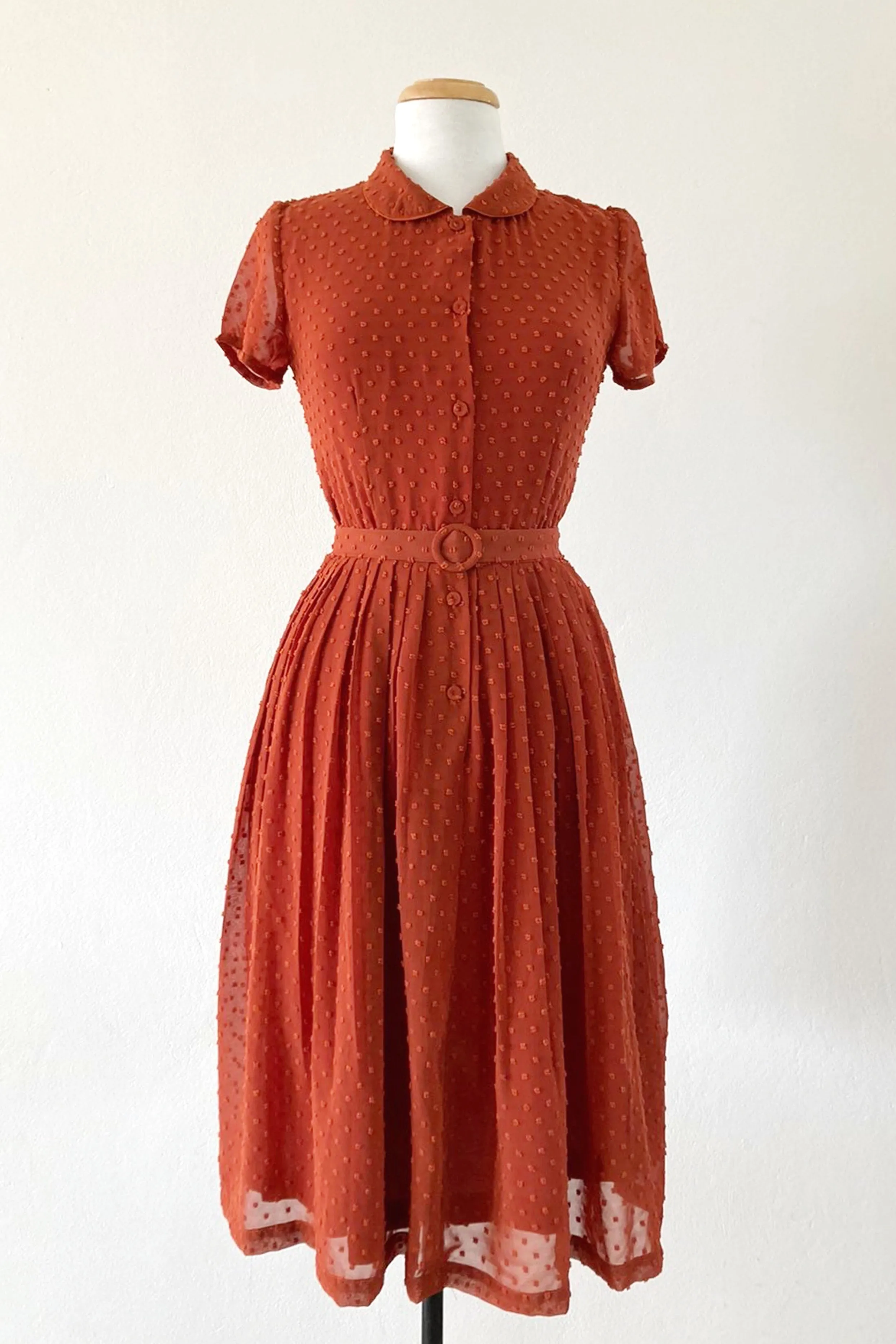 Camille Dots Orange Dress