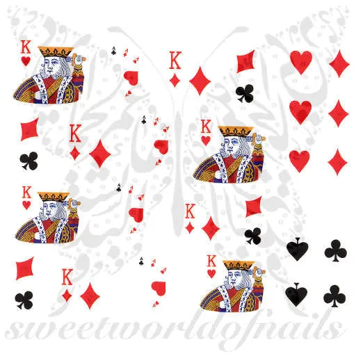 Card Suits Nail Art Hearts Spades Diamonds Clubs Nail Water Decals