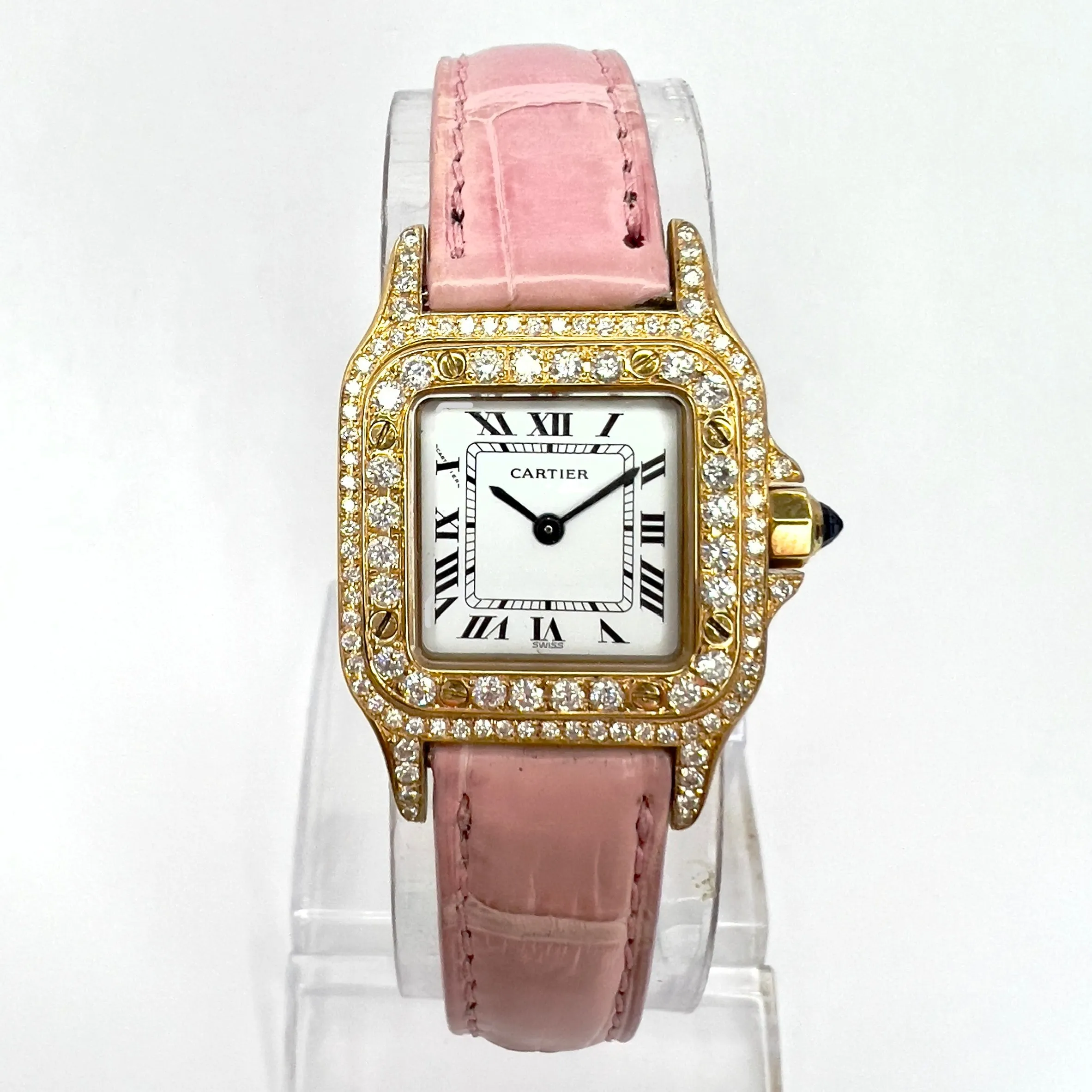 CARTIER SANTOS GALBEE Quartz 24mm 18K Yellow Gold 1.06TCW DIAMOND Watch