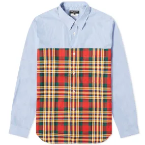 Comme des Garcons Homme Plus Panel Check Chambray ShirtBlue & Red