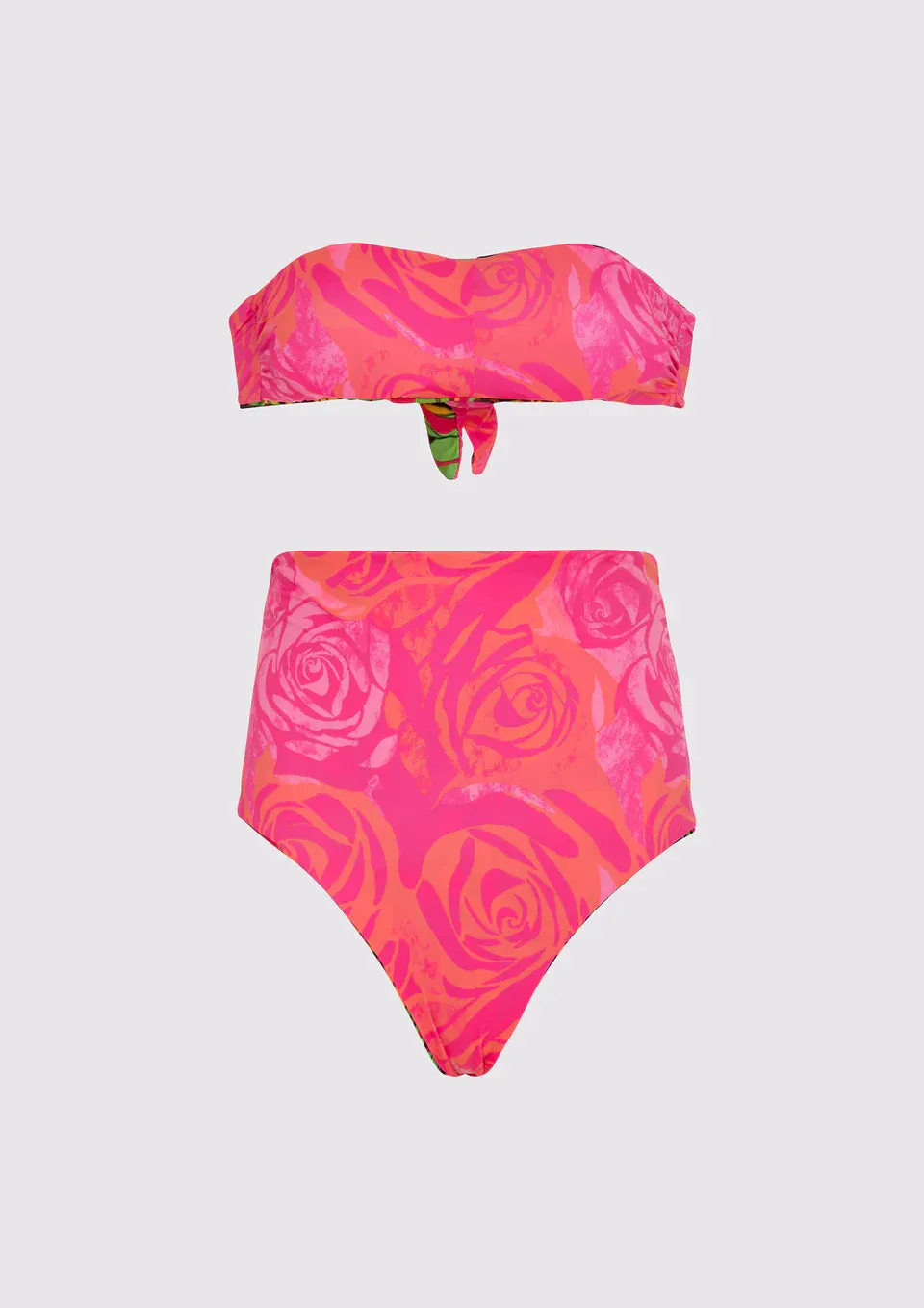 Costume bikini fascia e slip retrò fisso