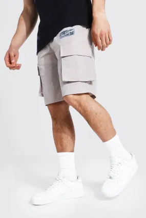 Crinkle Shell Man Elastic Waist Cargo Short | boohooMAN UK