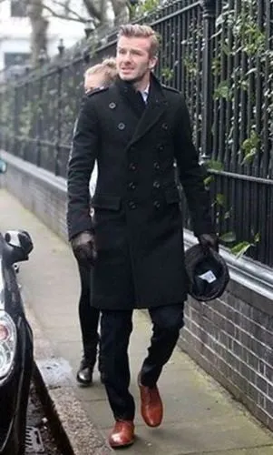 DAVID BECKHAM DOUBLE BREASTED WOOLEN LONG COAT, TRENCH COAT, PEA COAT-BNWT