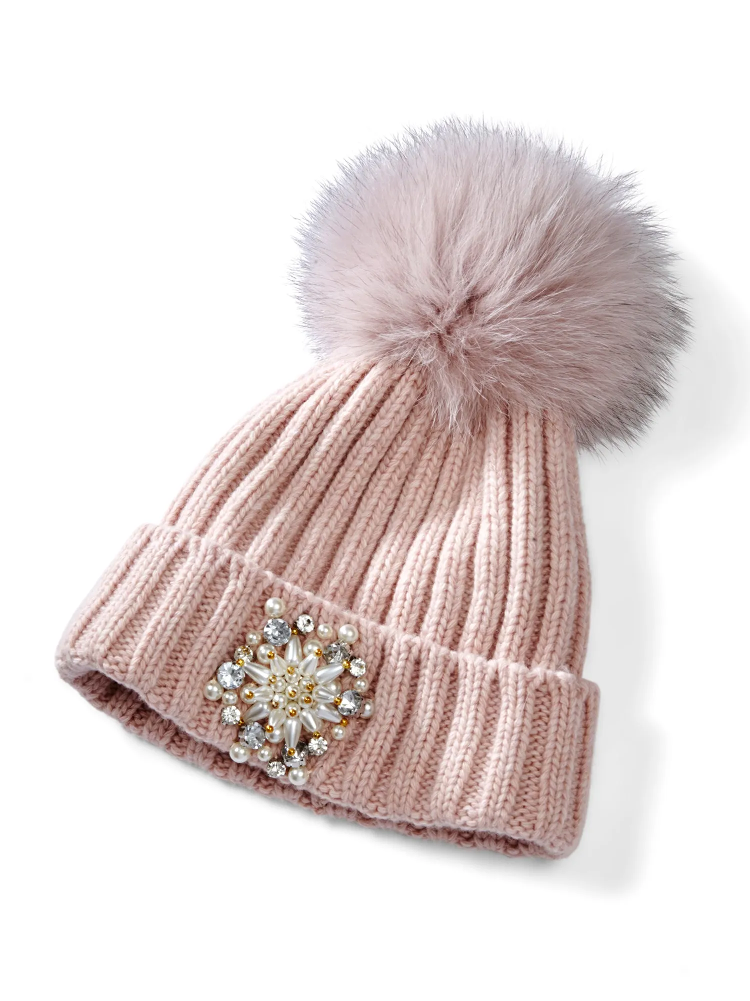 Embellished Wool Knit Hat