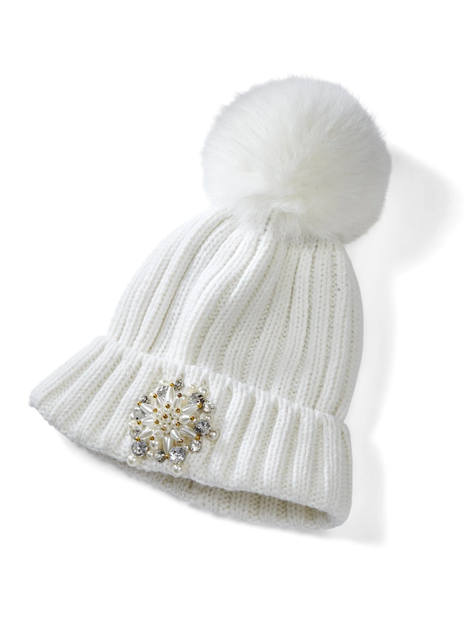 Embellished Wool Knit Hat