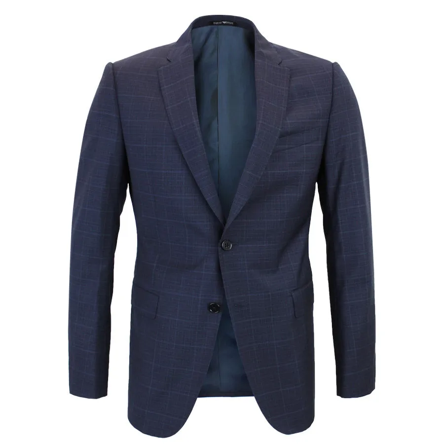 Emporio Armani - M Line Slim Fit Check Suit in Navy