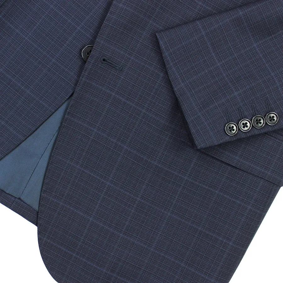 Emporio Armani - M Line Slim Fit Check Suit in Navy