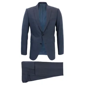 Emporio Armani - M Line Slim Fit Navy Suit with Burgundy Check