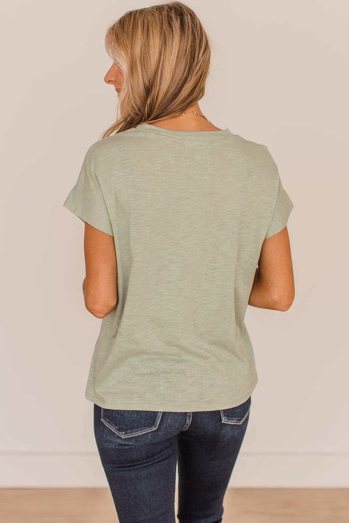 Find Your Shine Short Sleeve Top- Sage