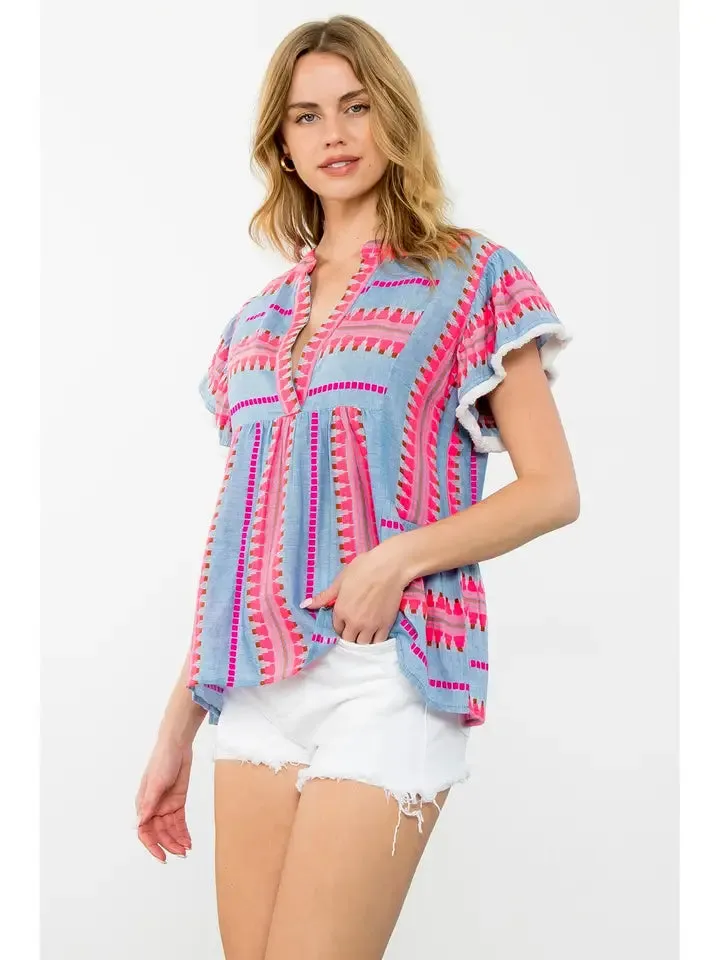 Flutter Sleeve Top