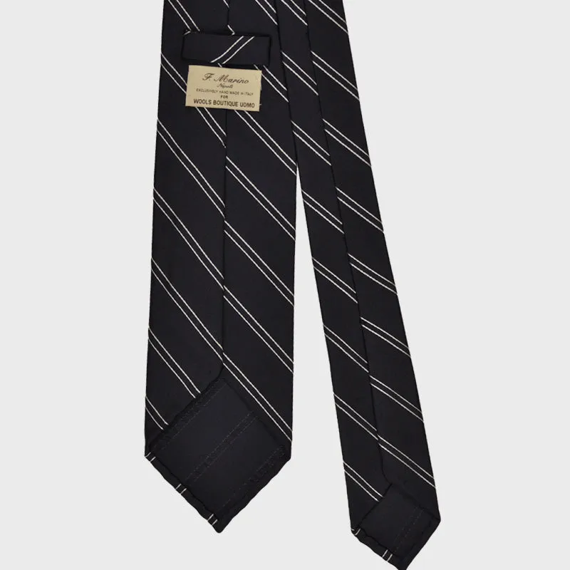 F.Marino Handmade Tie 3-Fold Regimental Jacquard Silk | Railways