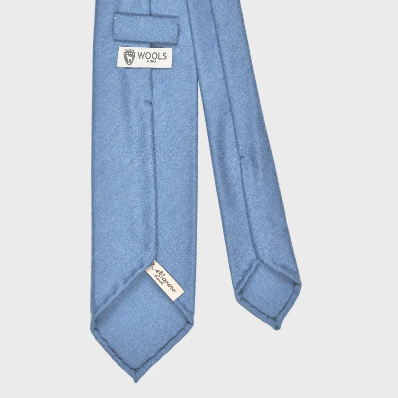 F.Marino Handmade Wool Tie 3-Fold Sky Blue