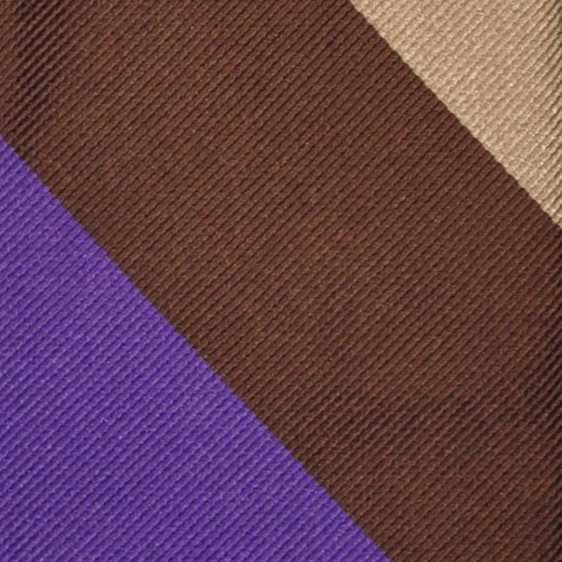 F.Marino Regimental Tie Jacquard Silk 3 Folds Violet