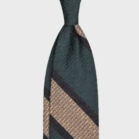 F.Marino Shantung Silk Tie Regimental Teal Green