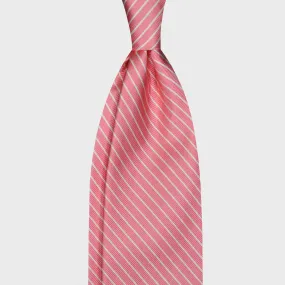 F.Marino Stripes Jacquard Silk Tie 3 Folds Pink