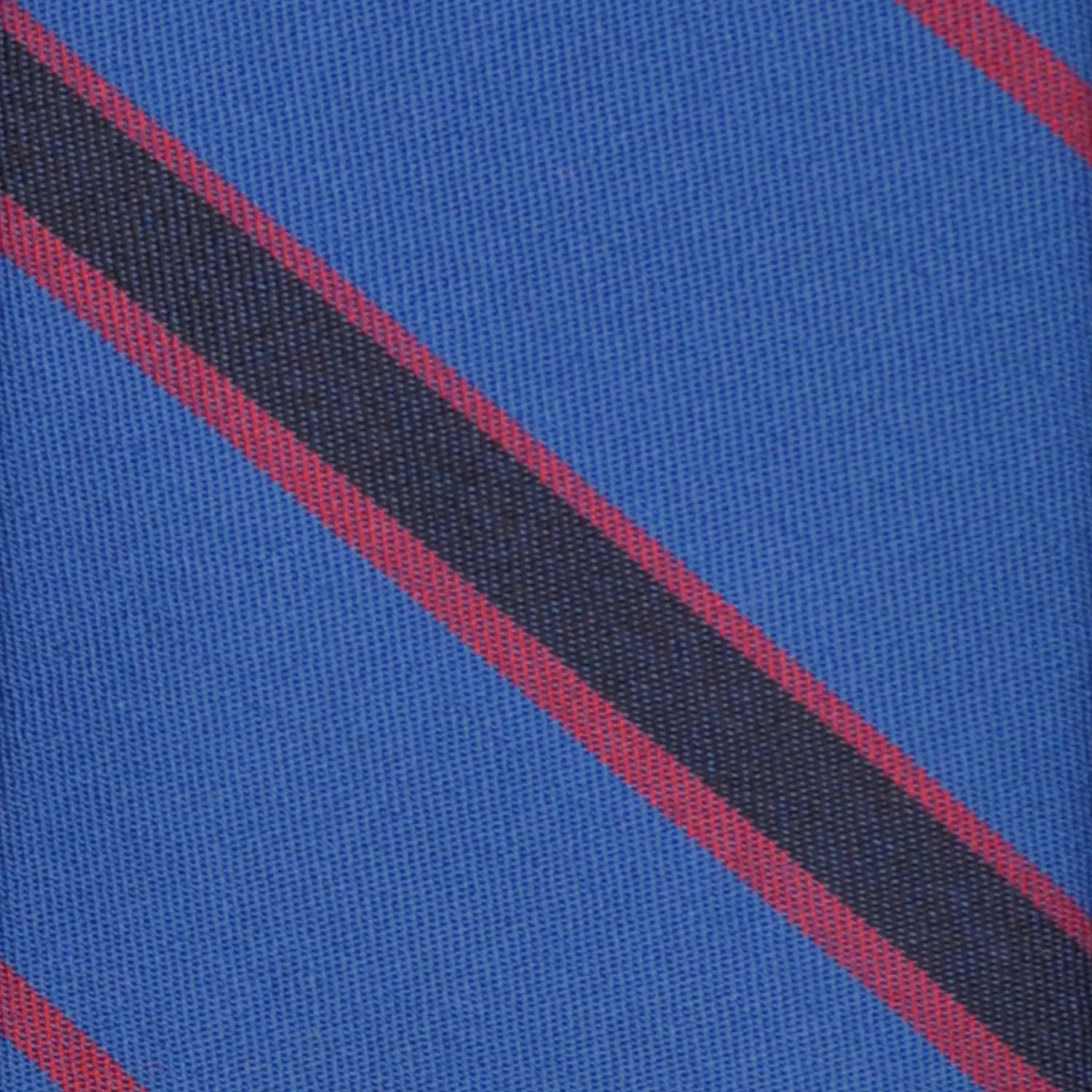 F.Marino Wool Tie 3 Folds Regimental Striped Sky Blue