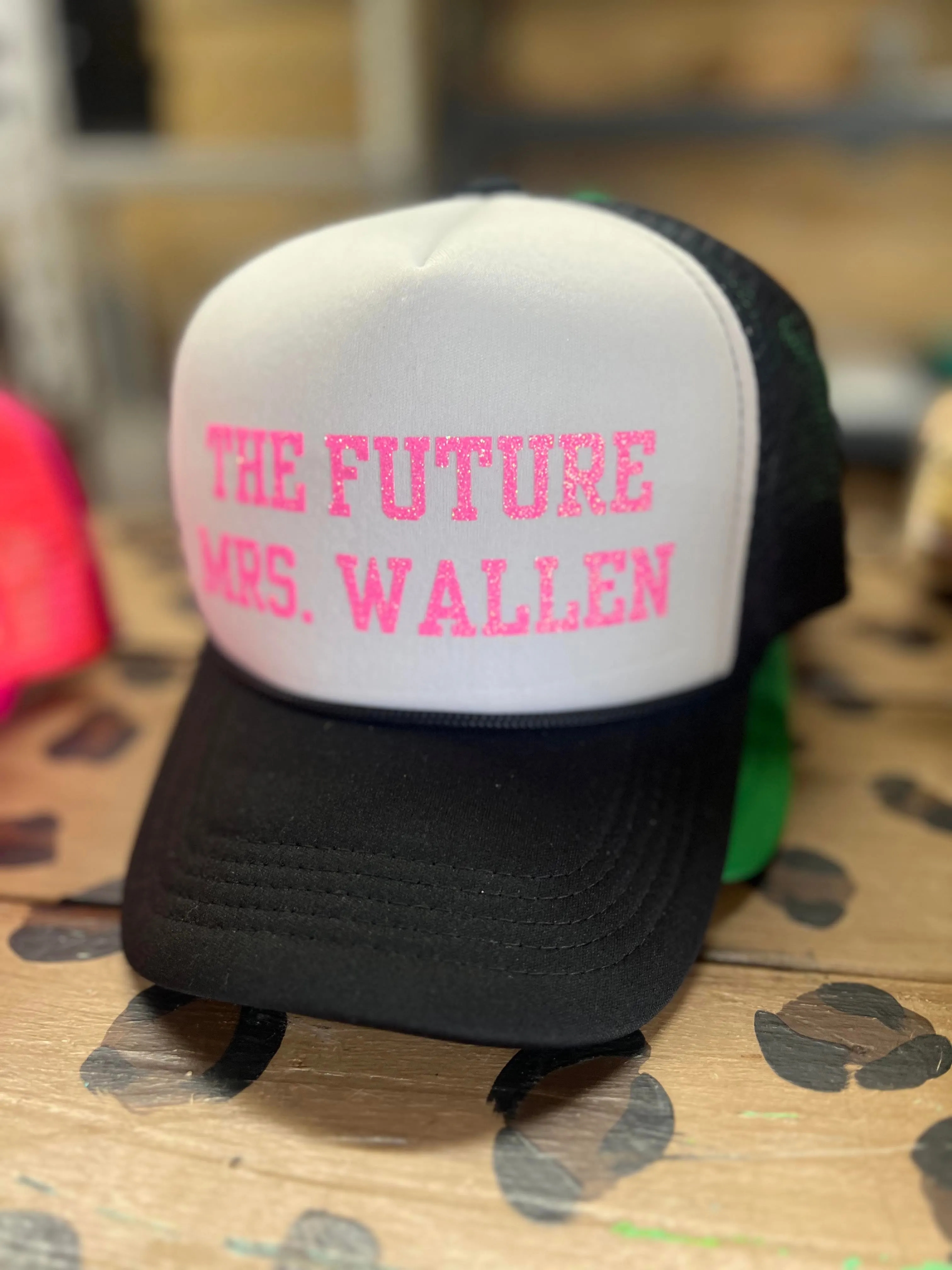 Future Mrs. Wallen Black & White Trucker Hat