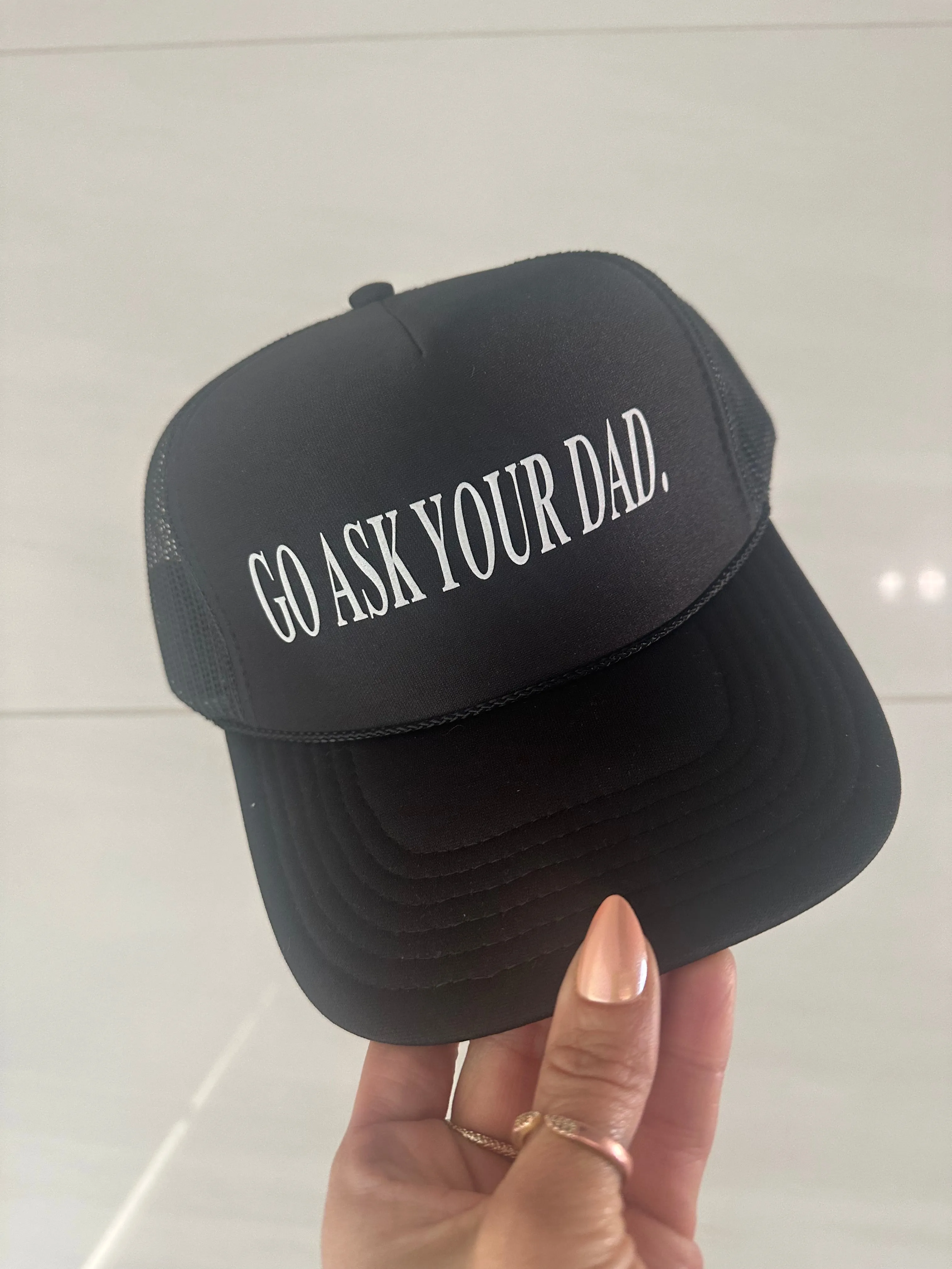 Go Ask Your Dad Trucker Hat | Black