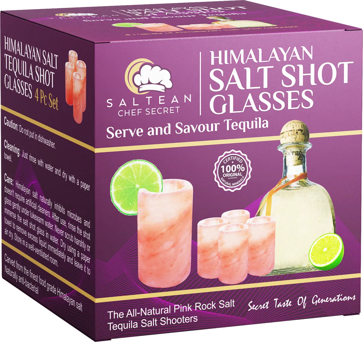 Happy Hour Himalayan Salt Shot Glasses - 4 Pack