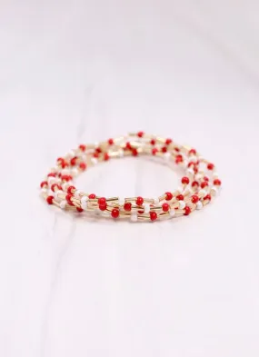 Hardy Bracelet Set RED WHITE