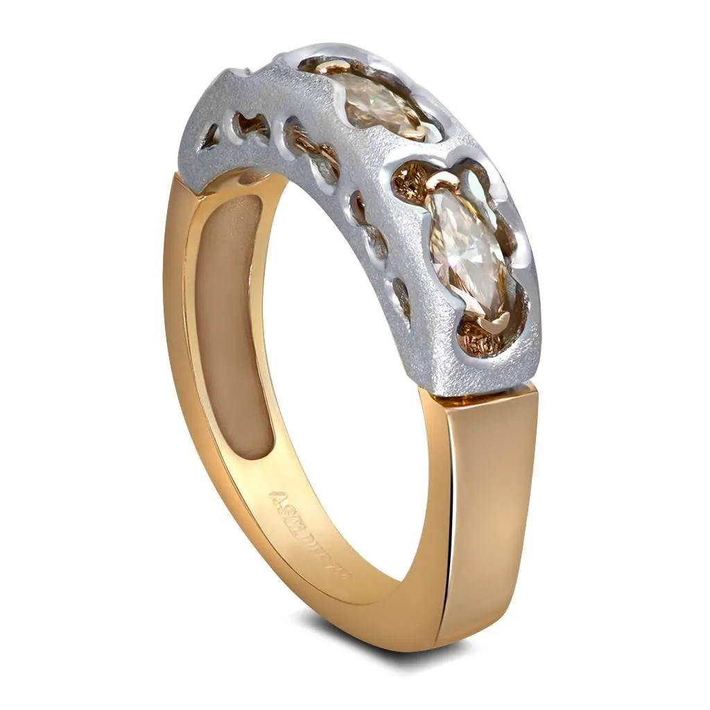 Hidden Realms Champagne Diamond Wedding Band