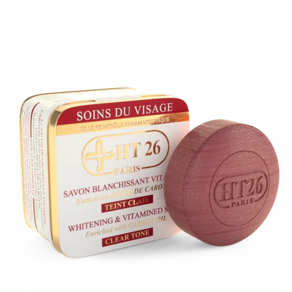 HT26 PARIS Savon Eclaircissant Carotte  - Donne un teint plus clair- Pain de 150 gr