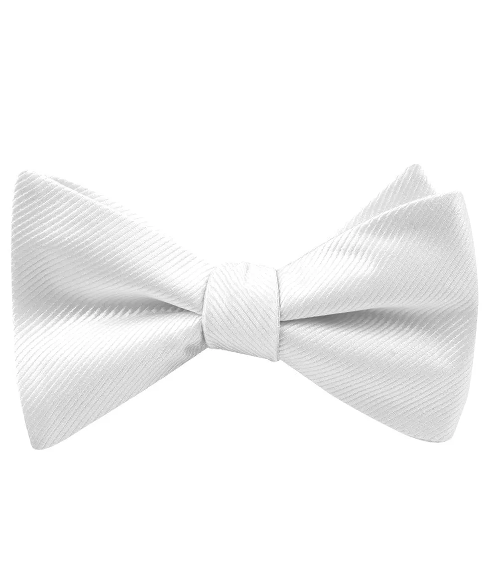 Ivory Crisp Twill Self Bow Tie