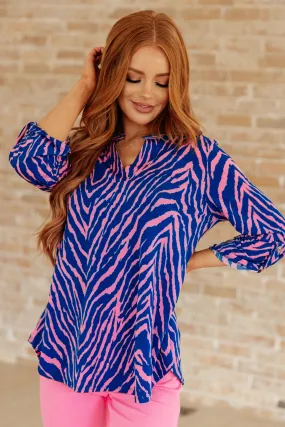 Jayden Top in Blue Zebra