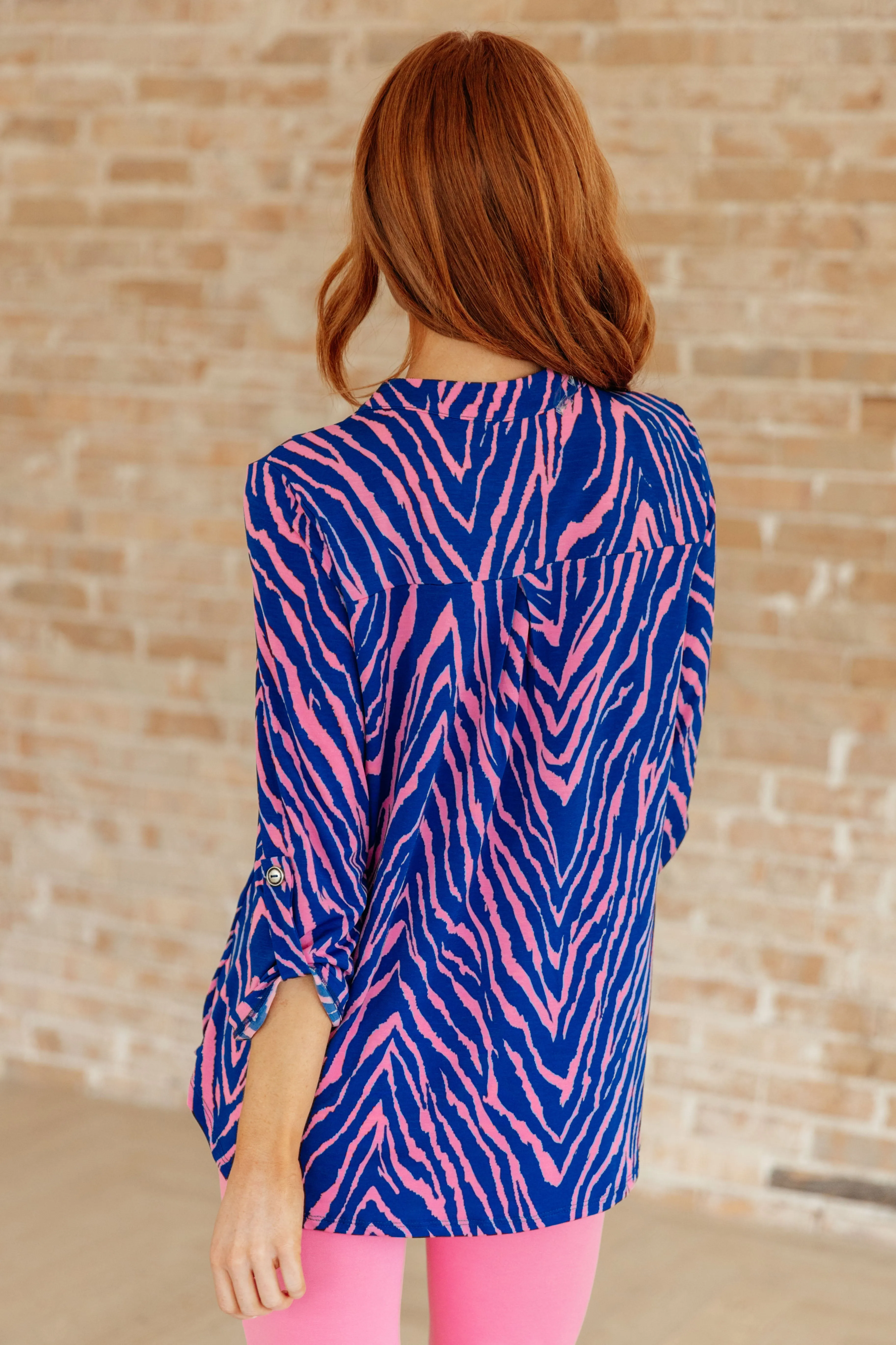 Jayden Top in Blue Zebra