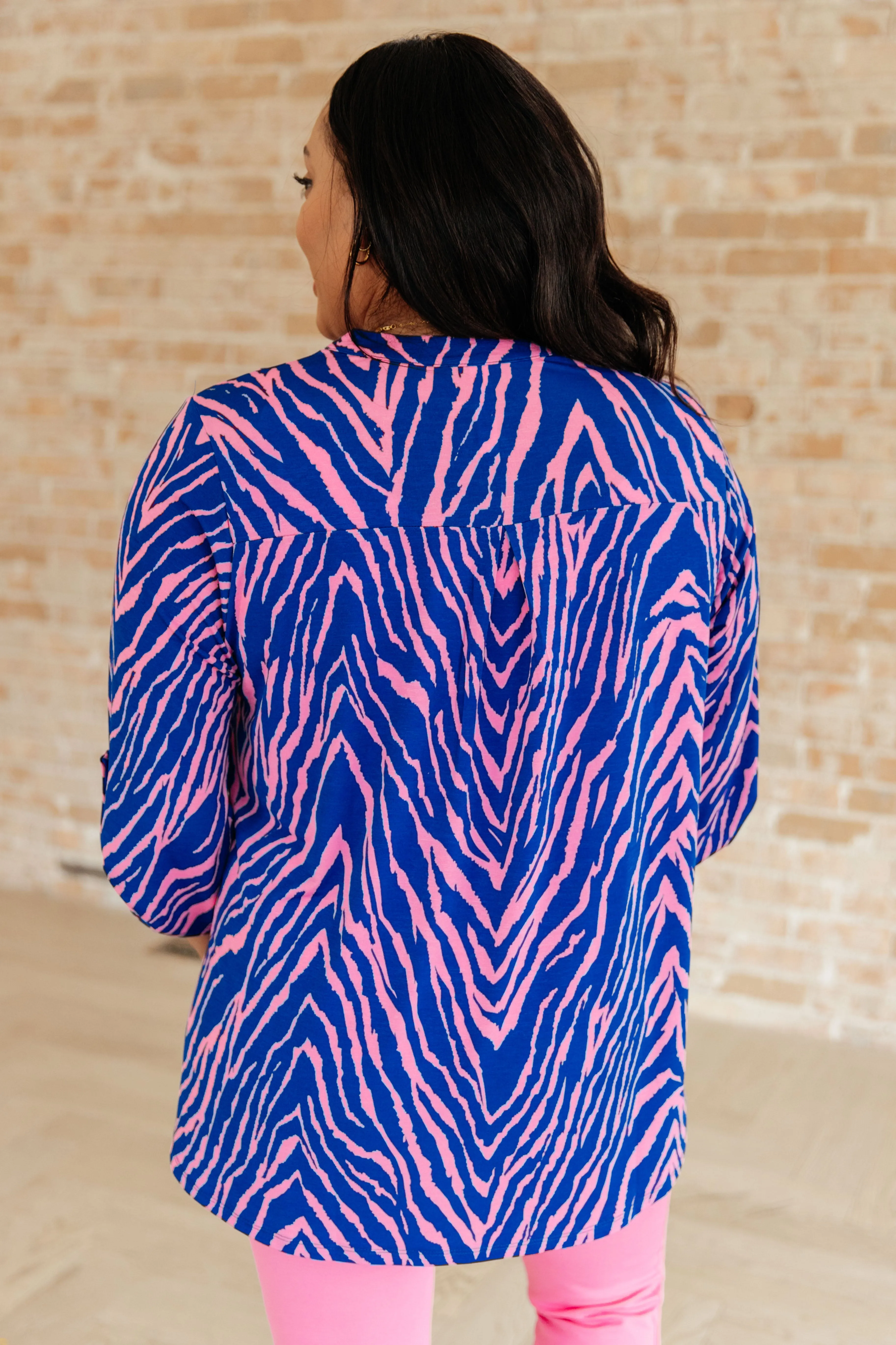 Jayden Top in Blue Zebra